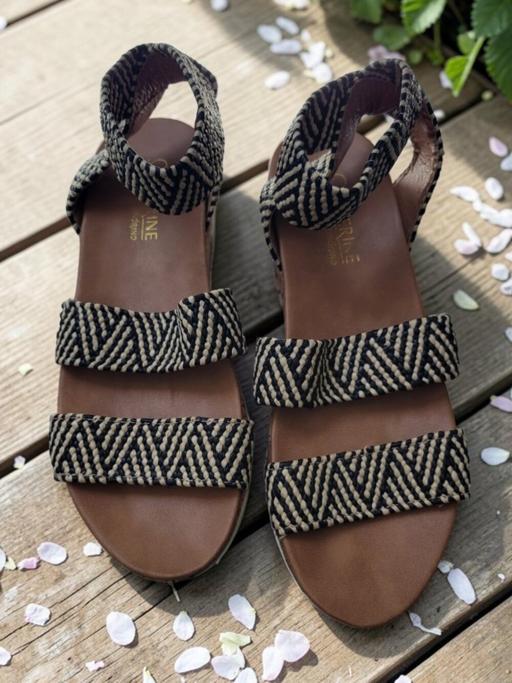 Catherine Malandrino Davina Woven Chevron Cork Platform Sandal Resortwear sz 6.5